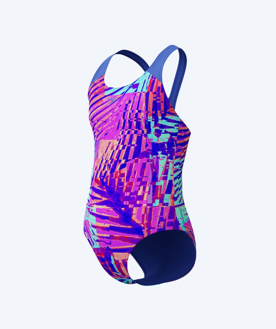 Speedo swimsuit for girls - Allover Digital Splashback - Purple/blue