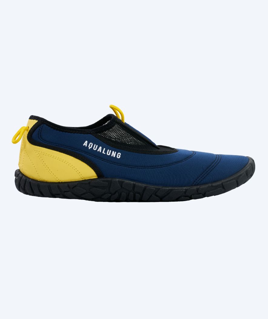 Aqualung neoprene swim shoes for adults - Beachwalker XP - Dark blue/yellow