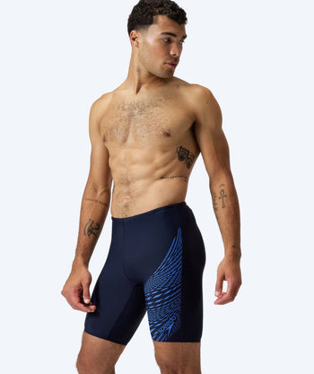 Speedo long swim trunks for men - Medley Logo - Dark blue/light blue