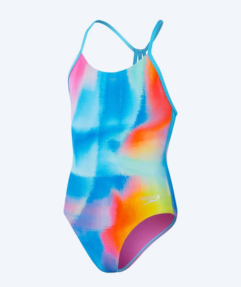 Speedo swimsuit for girls - Allover Lane Line Back - Blue/multi