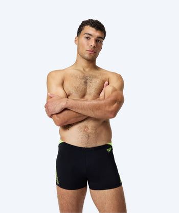Speedo trunks for men - Hyperboom Splice - Black/yellow