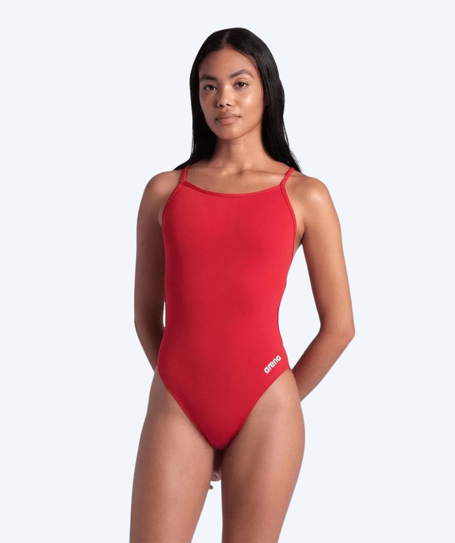 Arena swimsuit for women - Solid Lace Back - Red
