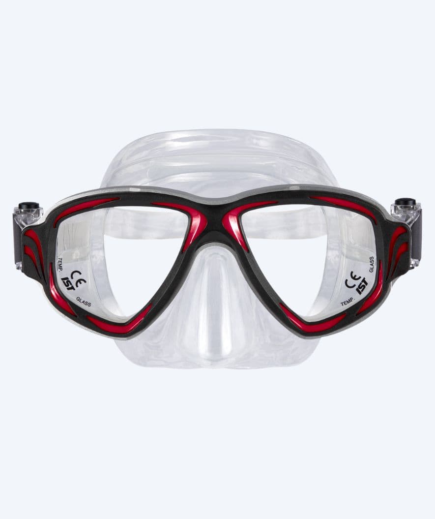 Primotec diving mask with prescription - M200 (+1.0 to -8.0) - Black/red