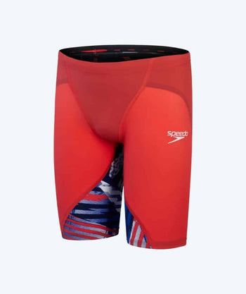 Speedo competition swim trunks for boys - LZR Ignite - Red/blue