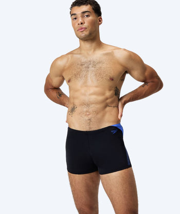 Speedo trunks for men - Hyperboom Splice - Black/blue