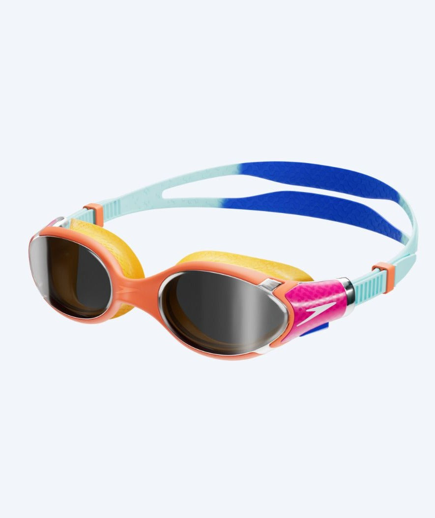 Speedo swimming goggles for kids - Biofuse 2.0 - Orange/dark blue (Mirror lens)
