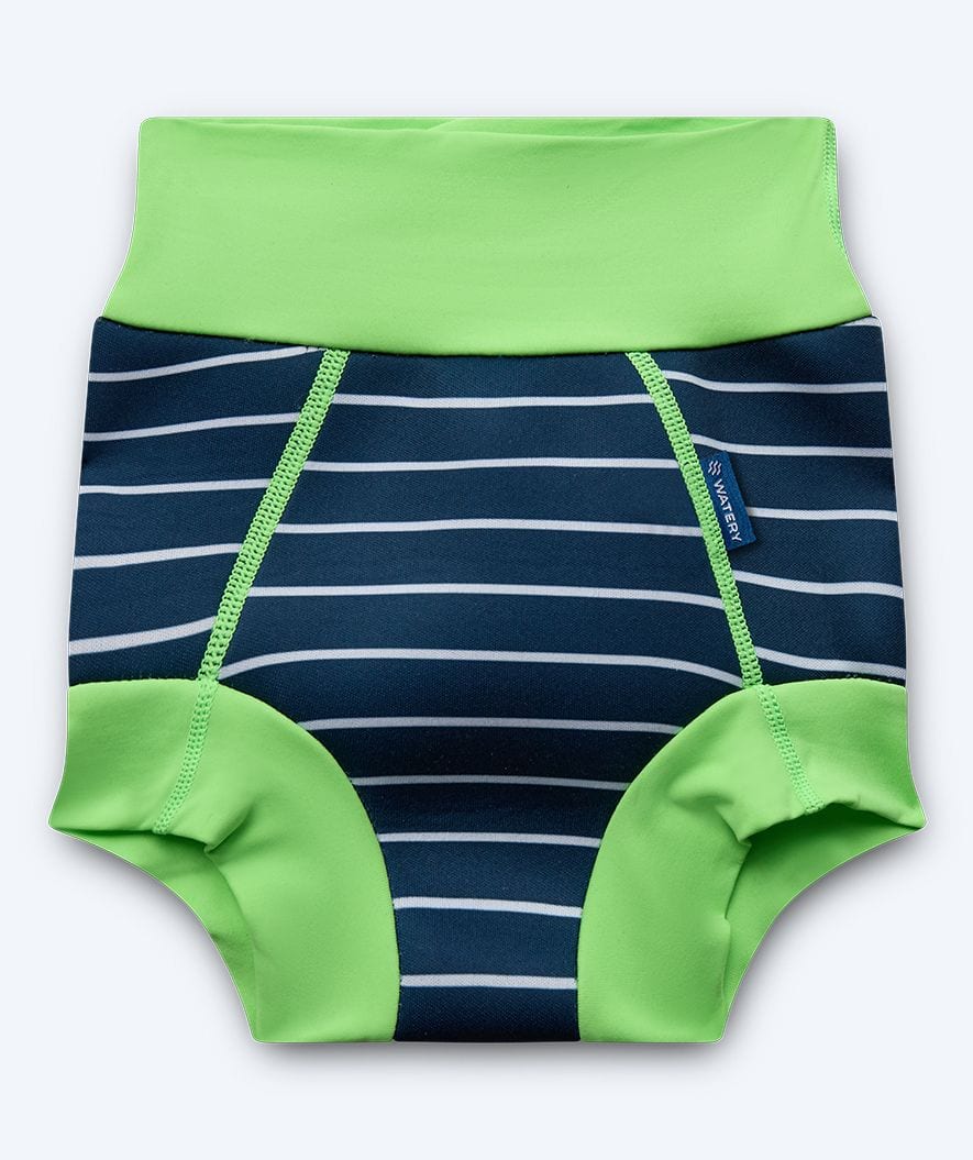 Watery swim nappies for kids - Neoprene Swim Nappy - Green Stripes