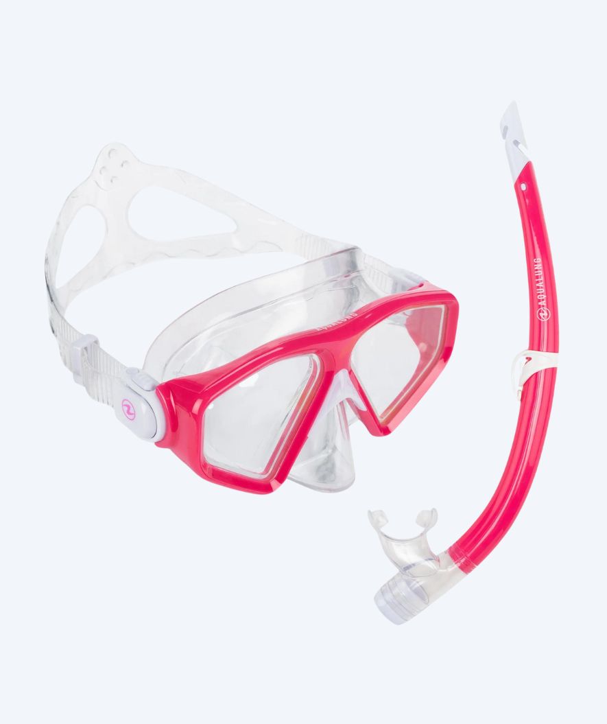 Aqualung Combo snorkel set for adults - Saturn - Clear/pink