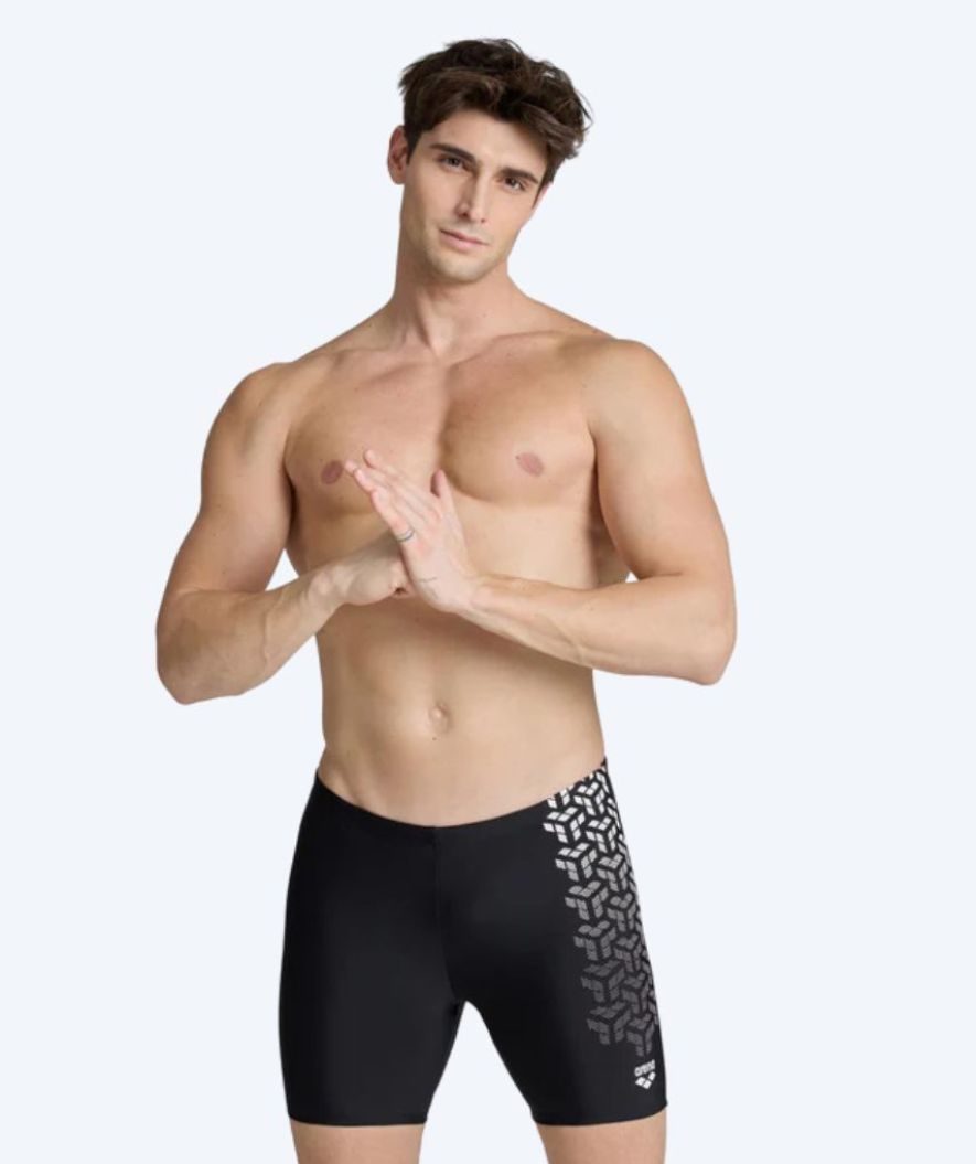Arena long swim trunks for men - Kikko V - Black/white