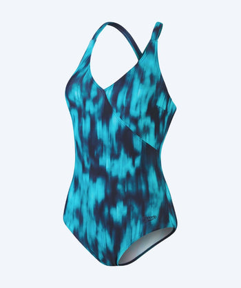 Speedo swimsuit for women - Shaping Printed Lexi - Dark blue/pink