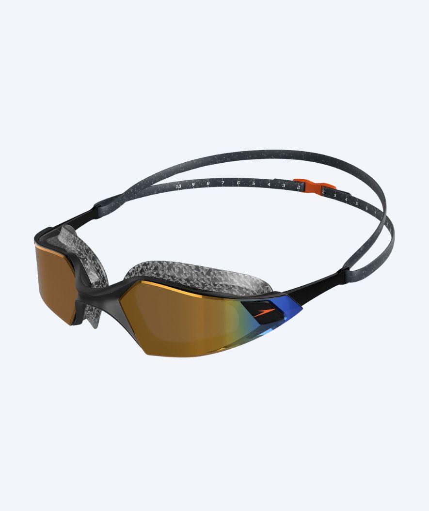 Speedo open water swimming goggles - AquaPulse Pro - Black/gold (Mirror lens)
