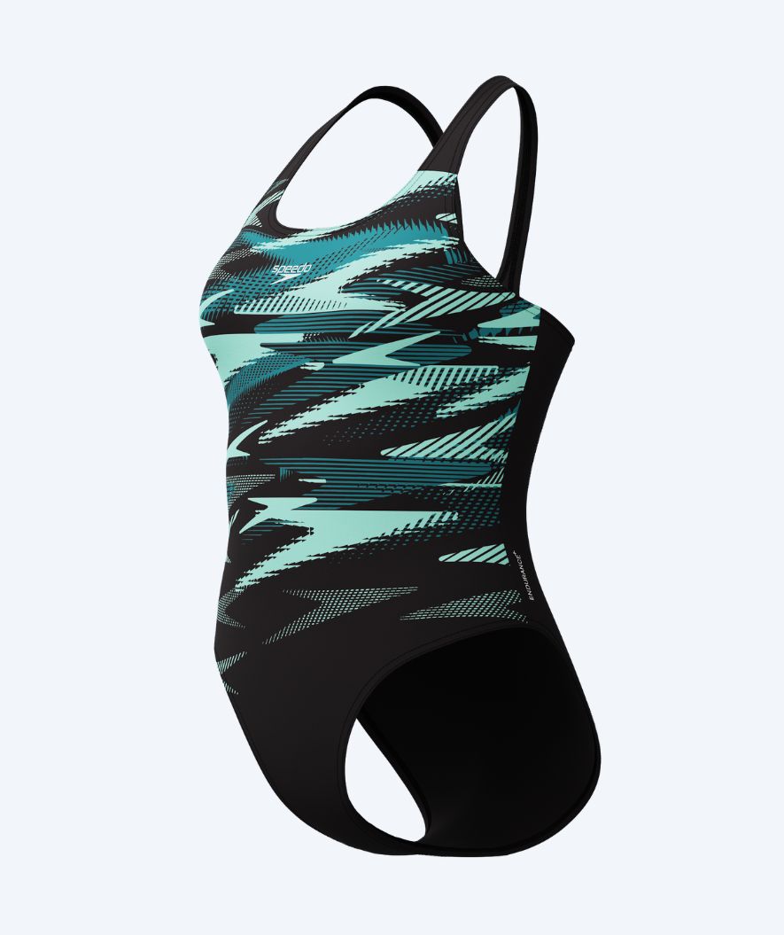 Speedo swimsuit for women - Hyperboom Placement Muscleback - Black/turquoise