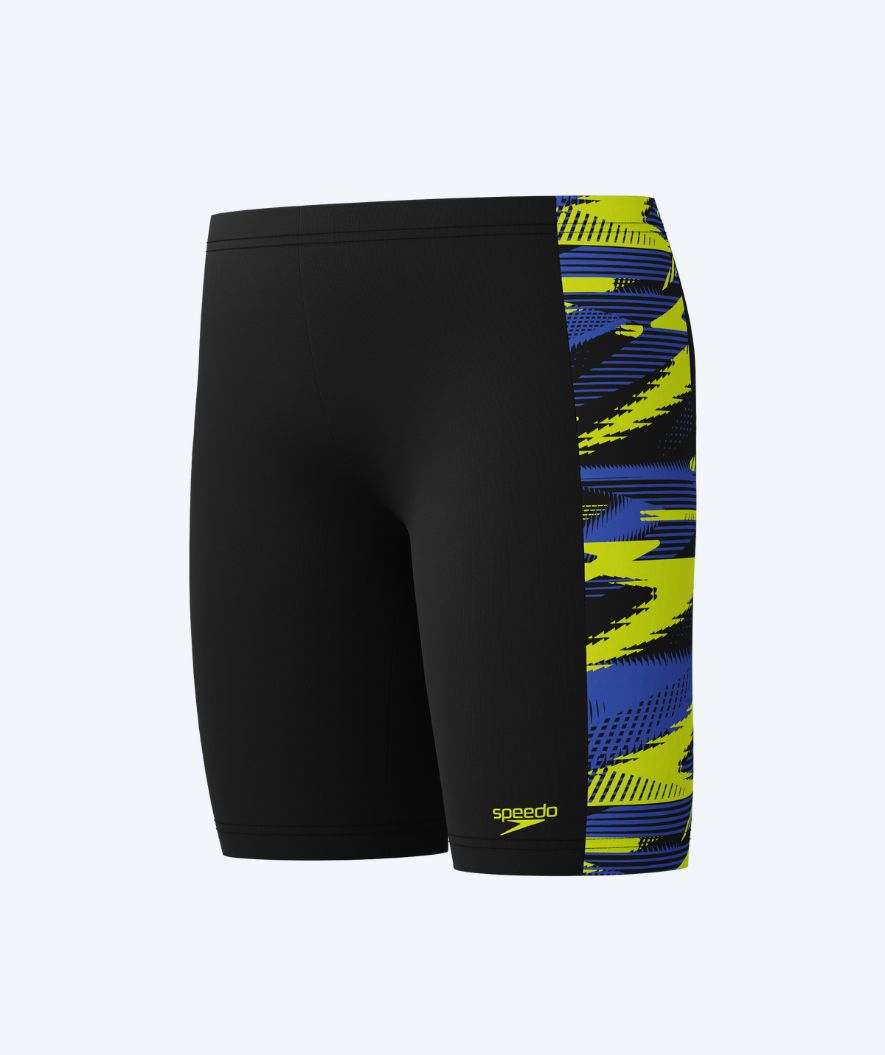 Speedo long swim trunks for boys - Hyperboom Panel - Black/yellow