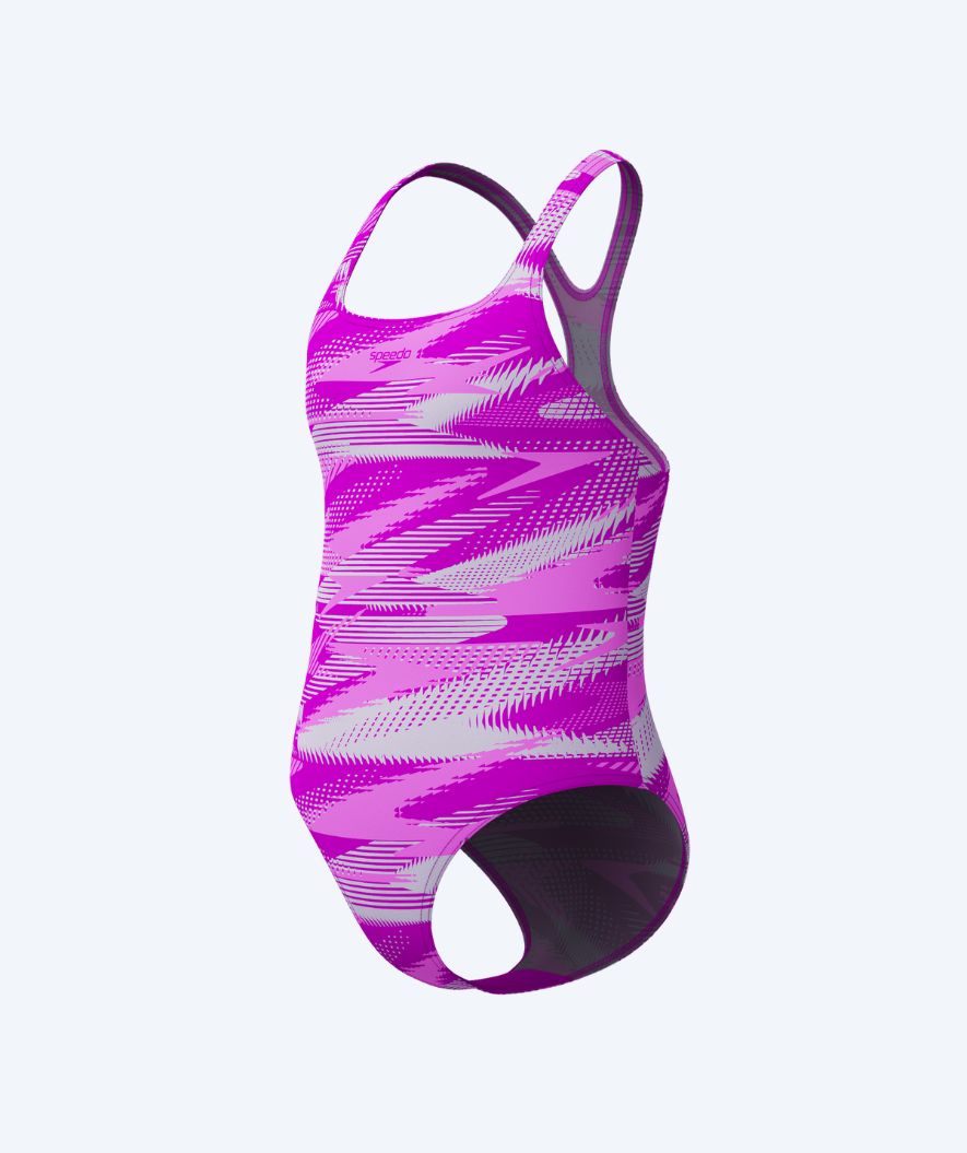 Speedo swimsuit for girls - Hyperboom Allover Medalist - Light pink/purple