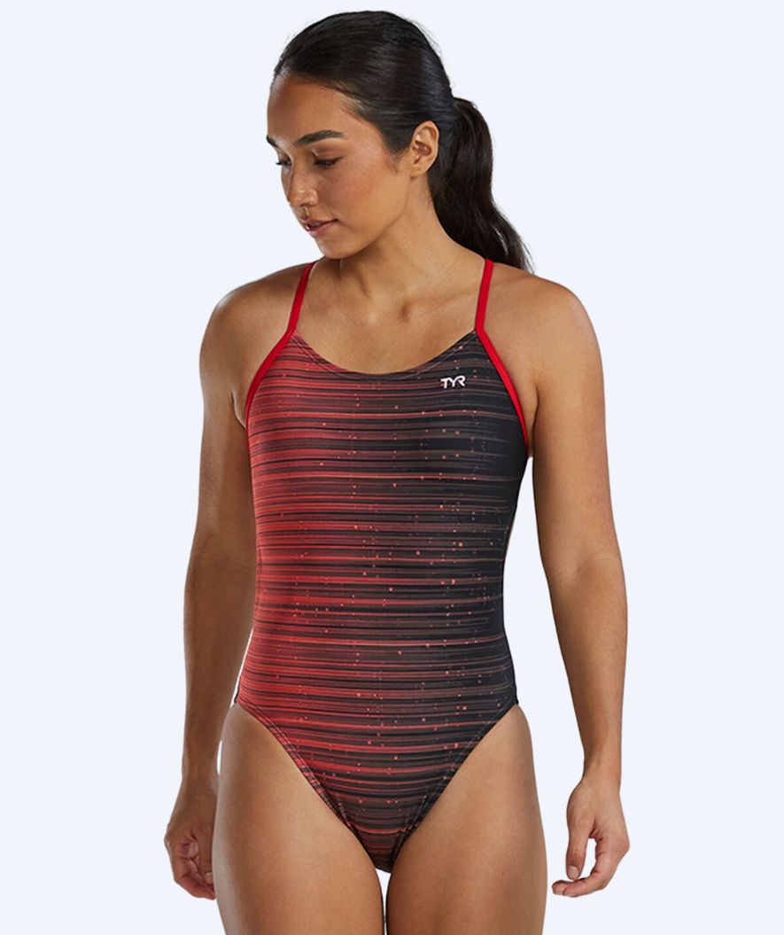 TYR swimsuit for women - Durafast Elite Speedwarp - Red/black