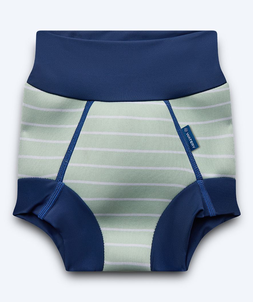 Watery swim nappies for kids - Neoprene Swim Nappy - Nordic Green Stripes