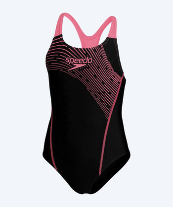 Speedo swimsuit for girls - Medley Logo Medalist - Black/pink