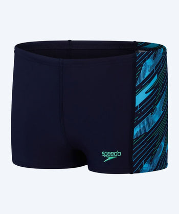 Speedo trunks for boys - Hyperboom Panel - Darkblue/green
