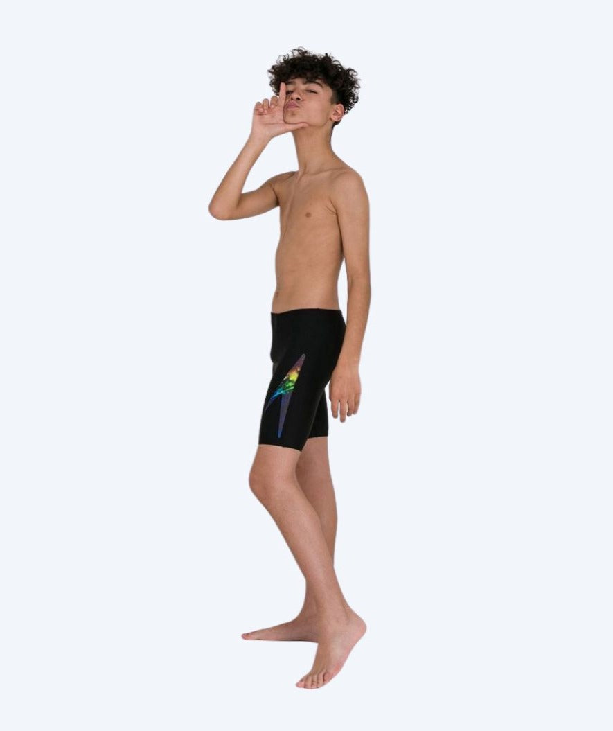 Speedo long swim trunks for boys - Boom Digital Plastisol - Black/multi