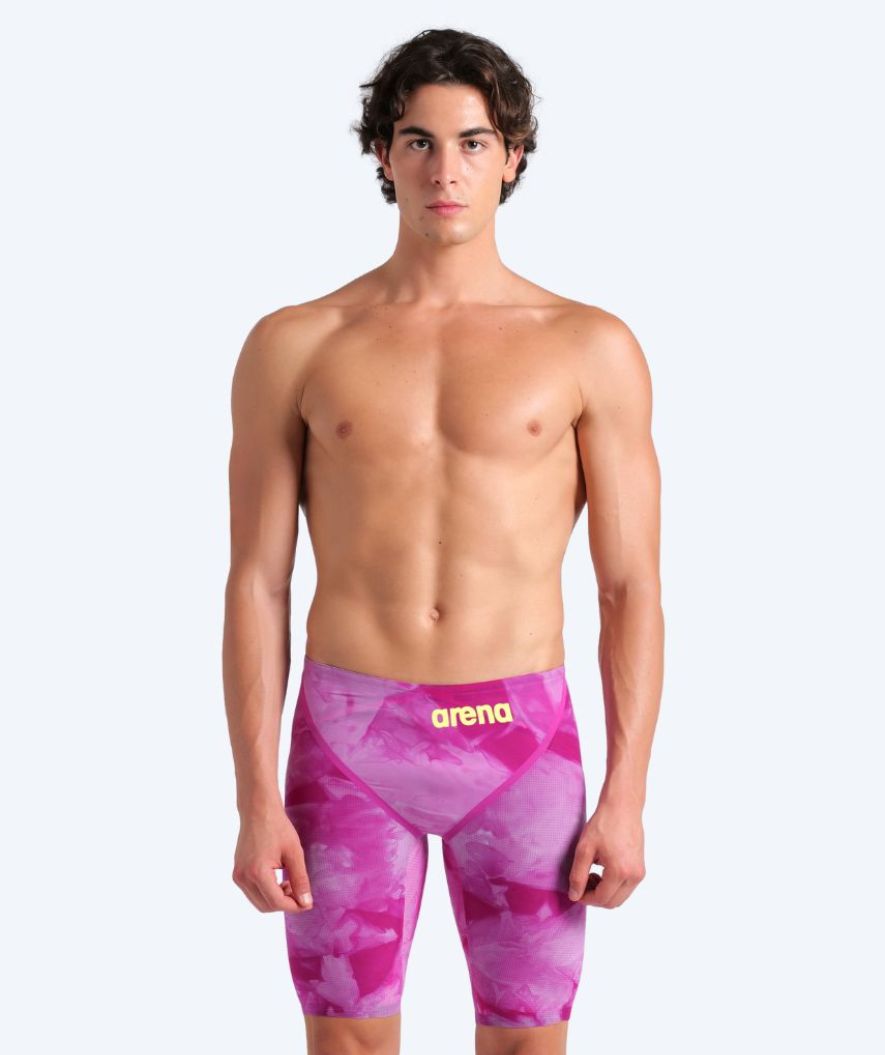 Arena competition swim trunks for men - Carbon Glide - Light pink