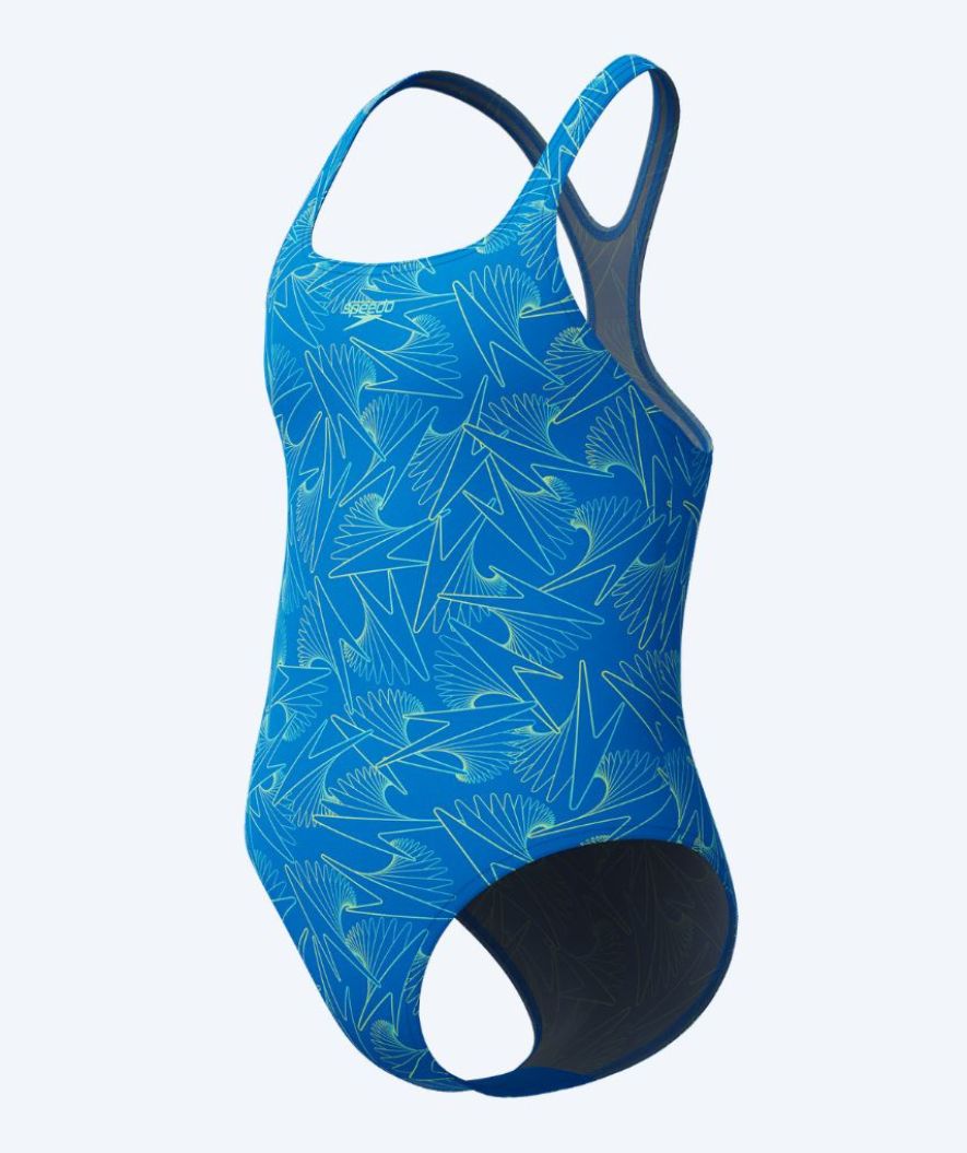 Speedo swimsuit for girls - Hyperboom Allover Medalist - Blue/Green