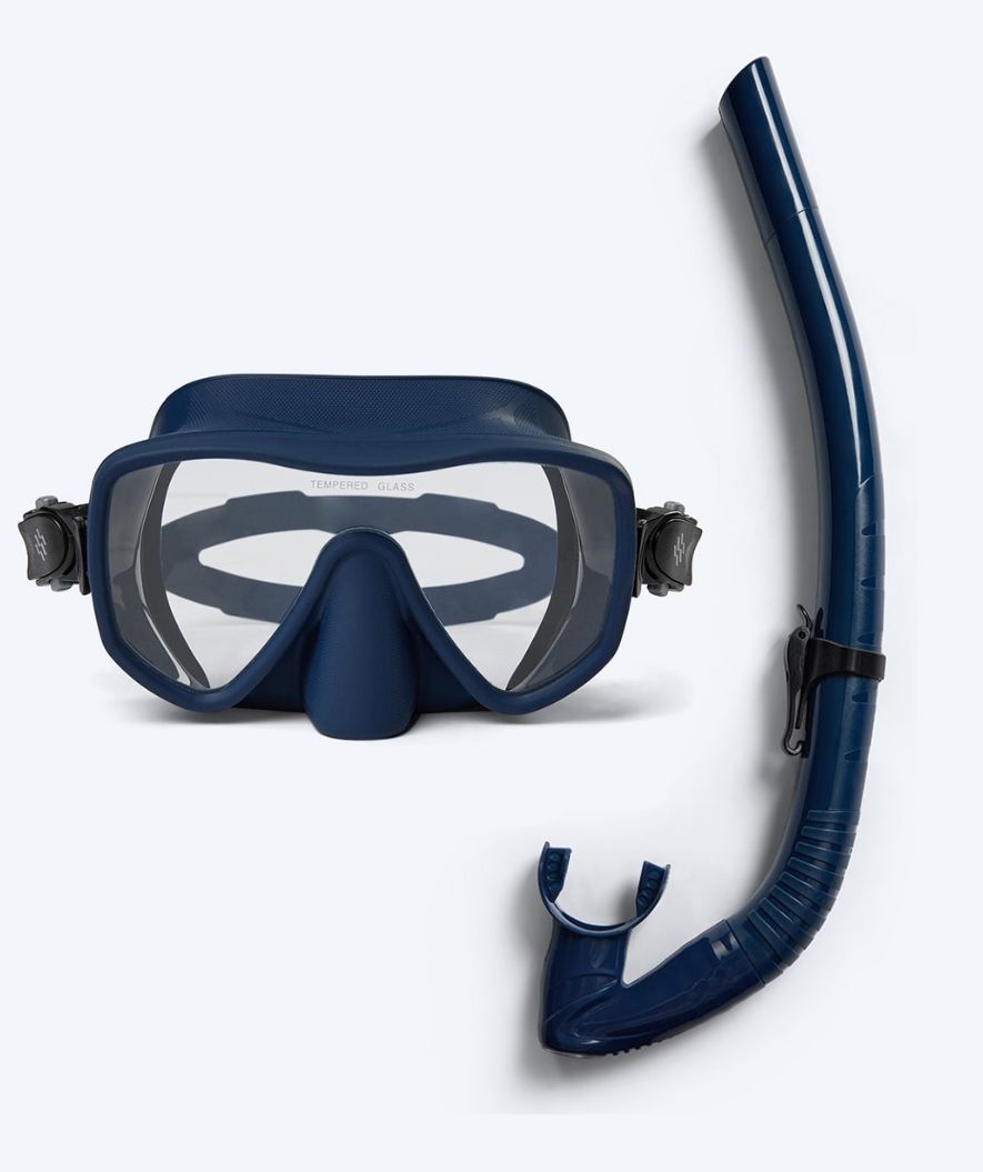 Watery Combo snorkel set for adults (from 15 years) - Coast - Dark Blue