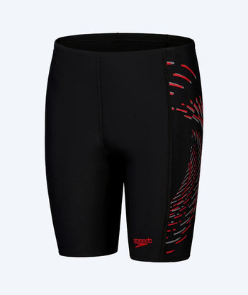Speedo long swim trunks for boys - Plastisol Placement - Black