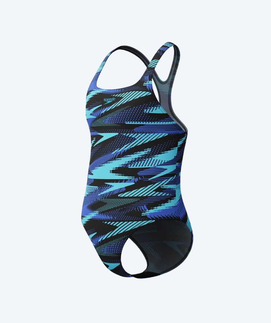 Speedo swimsuit for girls - Hyperboom Allover Medalist - Black/purple