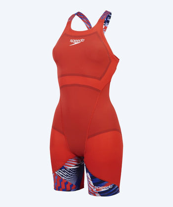 Speedo competition swimsuit for girls - LZR Ignite - Red/blue/white