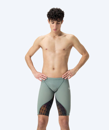 Speedo competition swim trunks for men - LZR Ignite - Green/orange