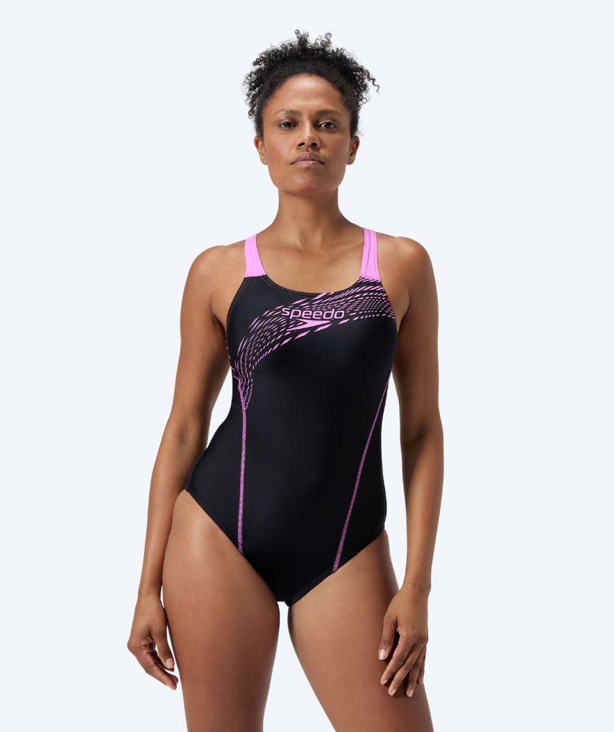 Speedo swimsuit for women - Medley Logo - Black/pink