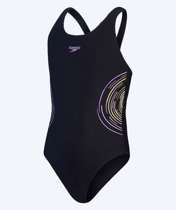 Speedo swimsuit for girls - Plastisol Placement Muscleback - Black/purple