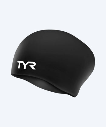 TYR bathing cap for long hair - Silicone - Black