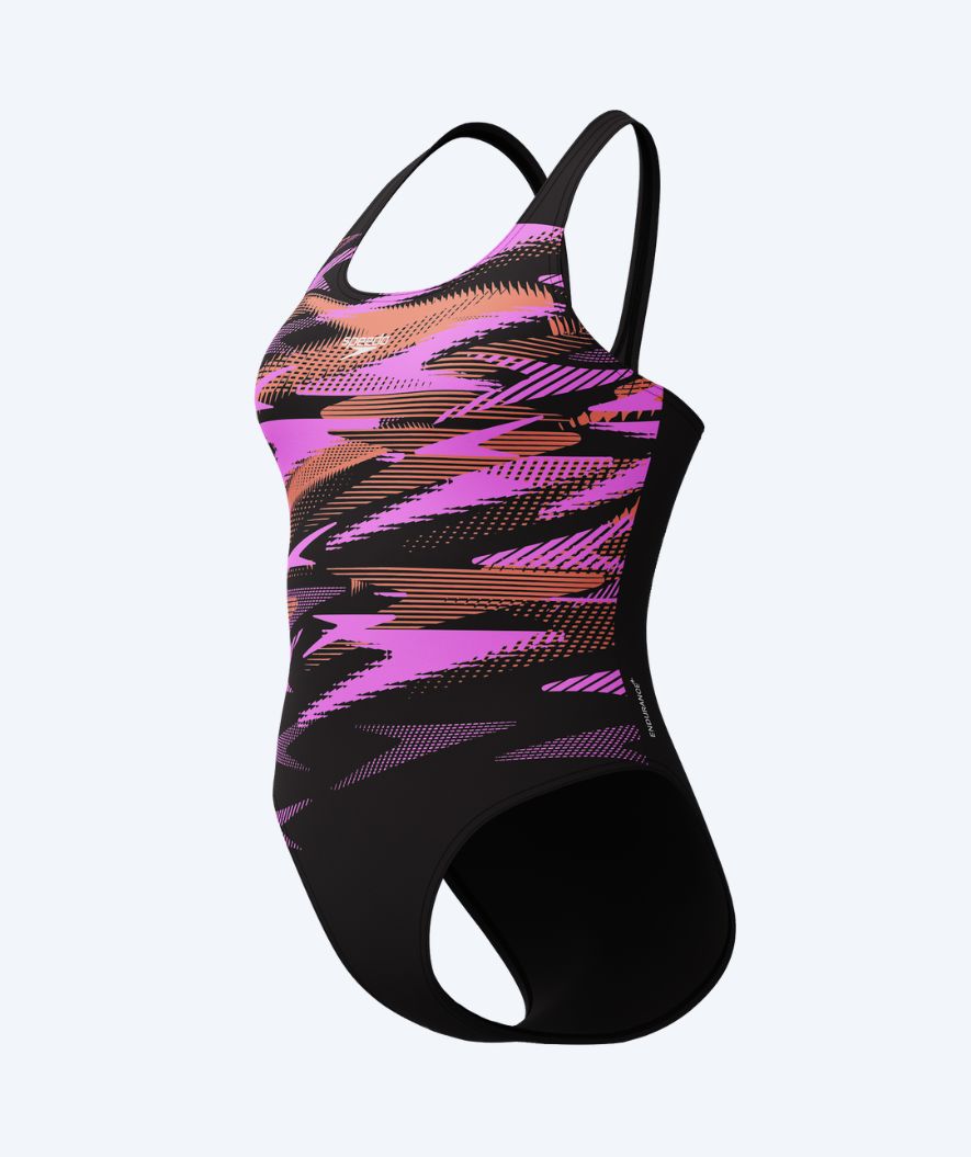 Speedo swimsuit for women - Hyperboom Placement Muscleback - Black/pink