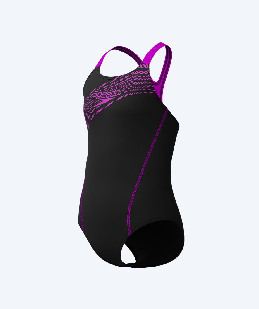 Speedo swimsuit for girls - Medley Logo Medalist - Black/pink