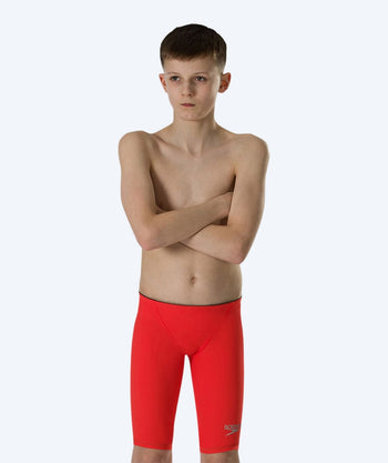 Speedo competition swim trunks for boys - LZR Element - Red/silver (Limited)