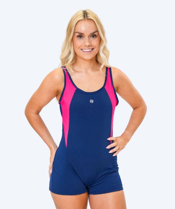 Watery swimsuit with legs for women - Venilla - Dark blue/pink