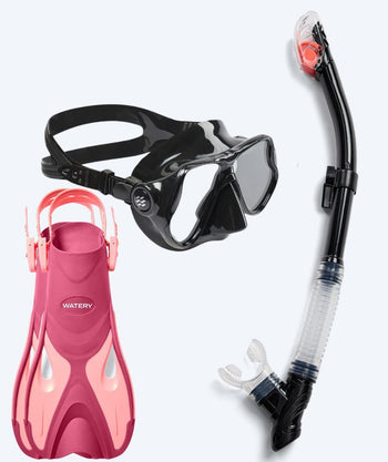 Watery snorkel set for adults - Fisher/Hudson - Pink/black