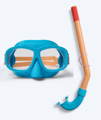 Watery Combo snorkel set for children (4-10) - Wyre - Blue/orange