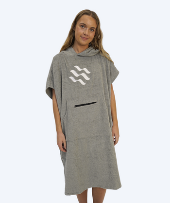 Watery bathing poncho for adults - Cotton - Grey