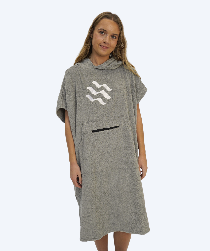 Watery bathing poncho for adults - Cotton - Grey