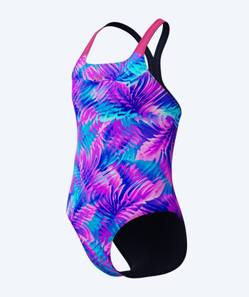 Speedo swimsuit for girls - Print Powerback - Purple/pink