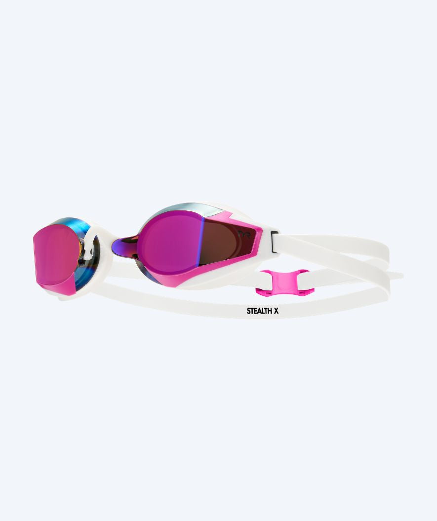 TYR swimming goggles - Stealth X Mirrored - White/pink