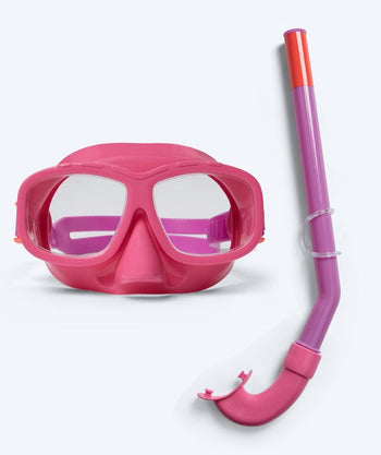 Watery Combo snorkel set for children (4-10) - Wyre - Pink/purple