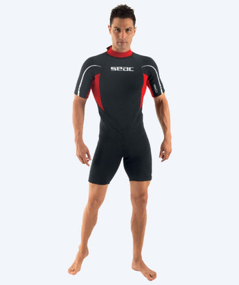 SEAC wetsuit for men - Relax Short 2.2 MM - Black/Red