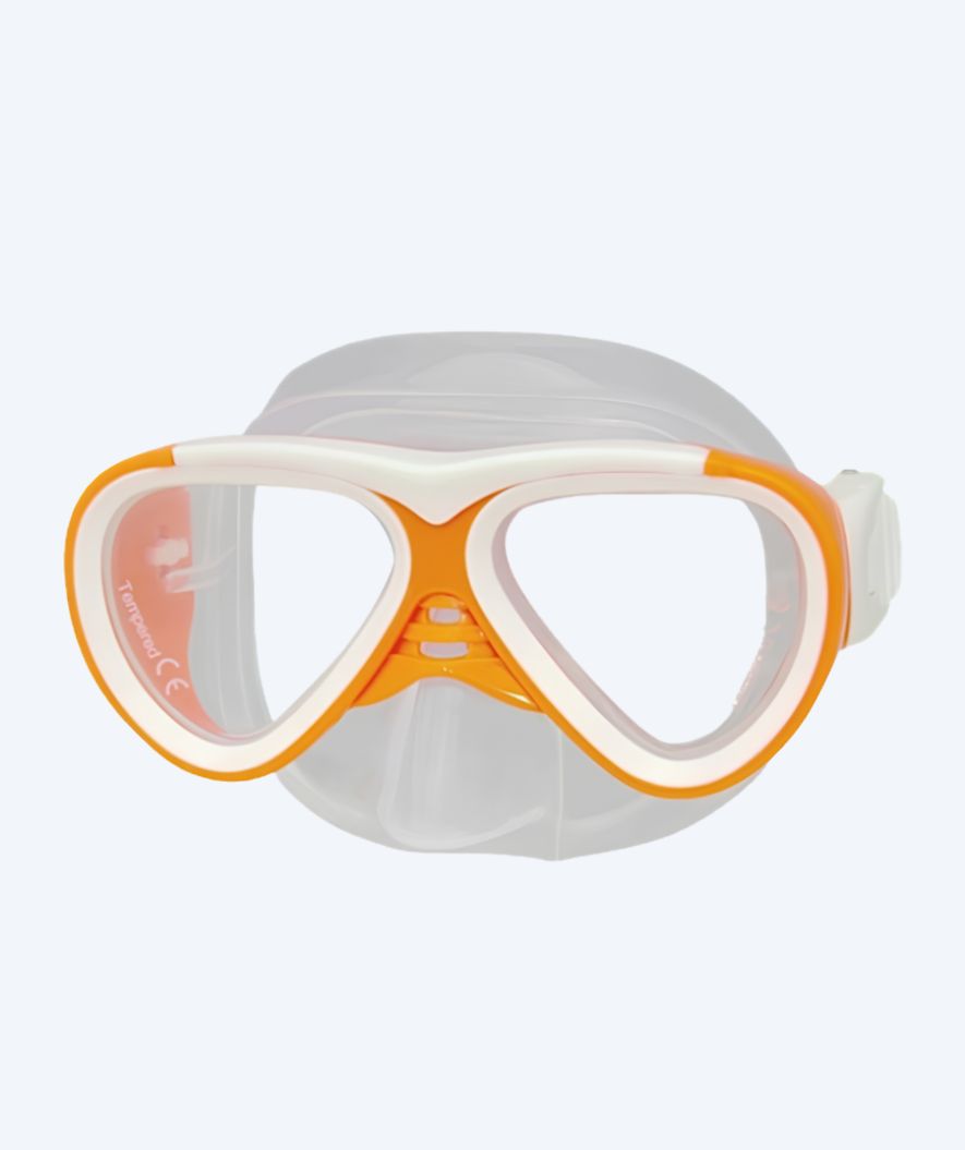 Primotec diving mask with optical correction for kids - M59 (-1.0 – -8.0) and (+1.0 – +4.0) - Orange/White