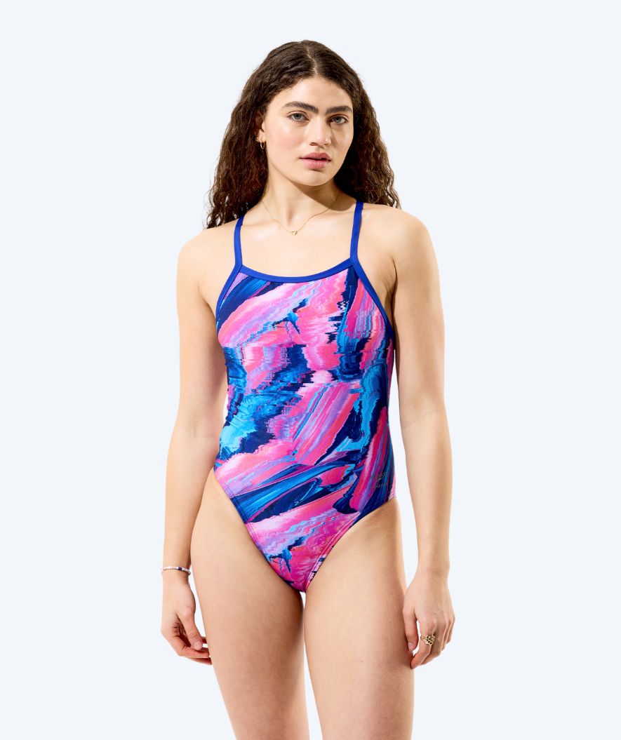 Speedo swimsuit for women - Printed Turnback - Blue/Pink