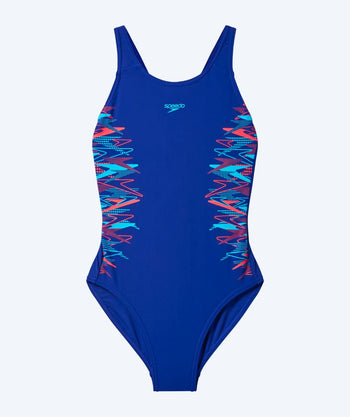 Speedo swimsuit for girls - Placement Muscleback - Dark blue/Light blue
