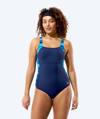 Speedo swimsuit for women - Print Luna Lustre - Dark blue/Light blue