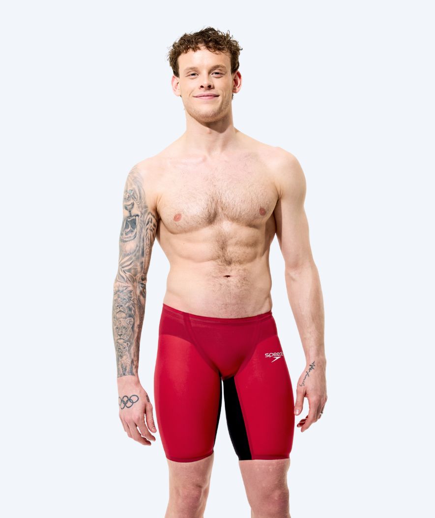 Speedo racing jammers for men - LZR Pure Valor 2.0 - Dark red/Black